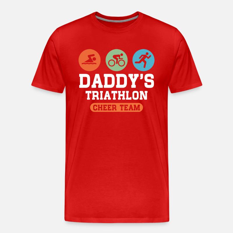 Triathlon Daddy - Männer Premium Bio T-Shirt - Rot