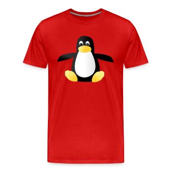 penguin202 - T-shirt bio Premium Homme - rouge - Devant - Damien (186cm)