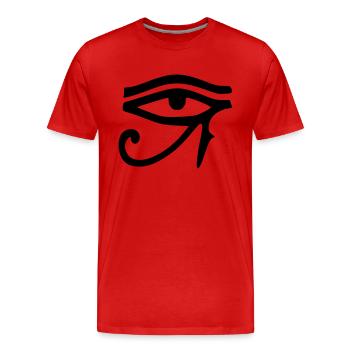 auge_des_horus - Männer Premium Bio T-Shirt - Rot - Vorne - Damien (186cm)