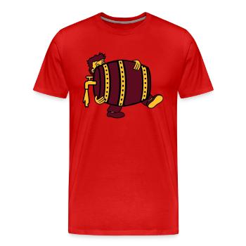 beer barrel drink thirst drinking party celebrate october - Men's Premium Organic T-Shirt - red - Front - Damien (186cm)