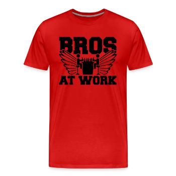 bros_at_work_so1 - Men's Premium Organic T-Shirt - red - Front - Damien (186cm)