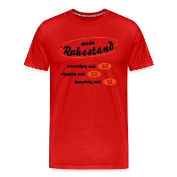 ruhestand - Männer Premium Bio T-Shirt - Rot - Vorne - Damien (186cm)