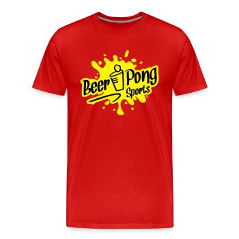 beer pong sports - Männer Premium Bio T-Shirt - Rot - Vorne - Damien (186cm)