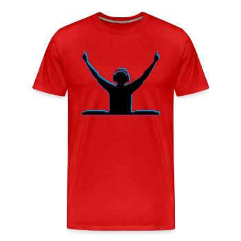 DJ effet 3D - T-shirt bio Premium Homme - rouge - Devant - Damien (186cm)