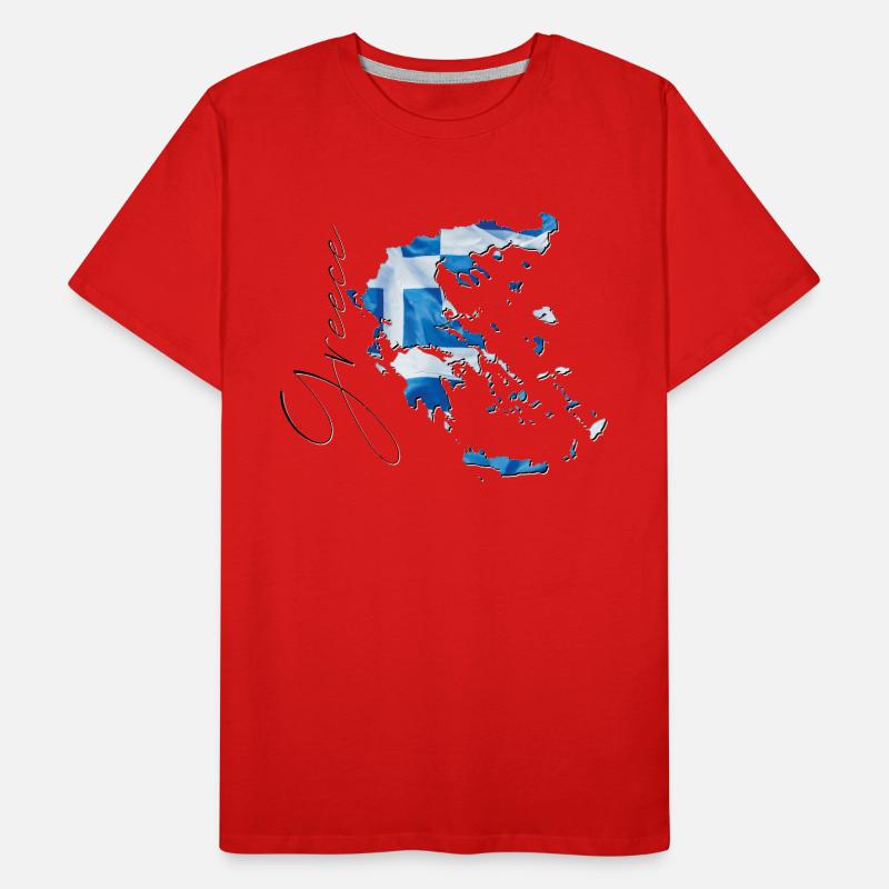 Drapeau de la Grèce en Grèce Carte EN T-shirt bio Premium Homme