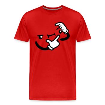 Hand Geste Grübeln - Männer Premium Bio T-Shirt - Rot - Vorne - Damien (186cm)