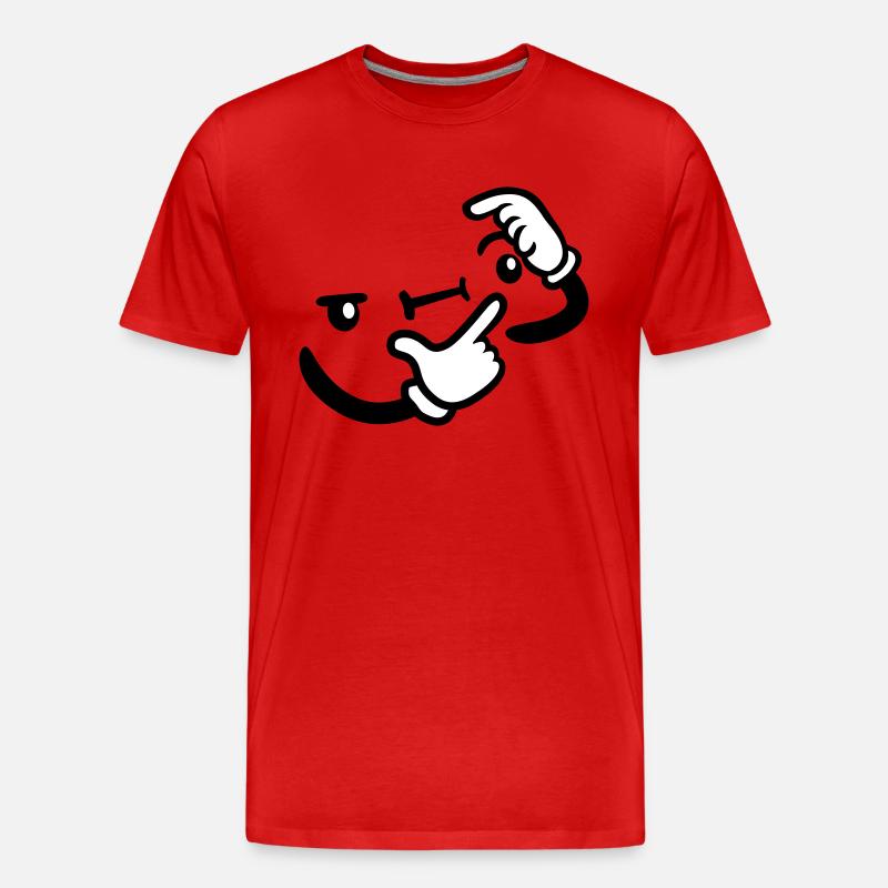Hand Geste Grübeln - Männer Premium Bio T-Shirt - Rot