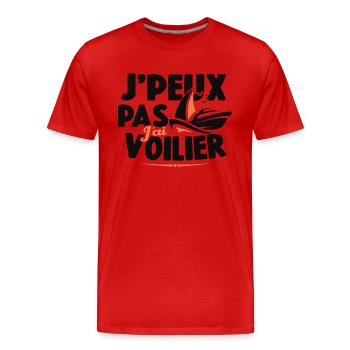 Je Peux Pas J'ai Voilier Cadeau De Voile - T-shirt bio Premium Homme - rouge - Devant - Damien (186cm)