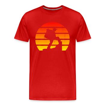 Hiking Hiking Mountains Mountaineering Mountains Mountain - Men's Premium Organic T-Shirt - red - Front - Damien (186cm)