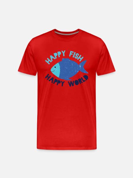 Happy Fish happy world - Men's Premium Organic T-Shirt - red