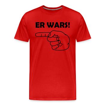 Zeigefinger Er Wars - Männer Premium Bio T-Shirt - Rot - Vorne - Damien (186cm)