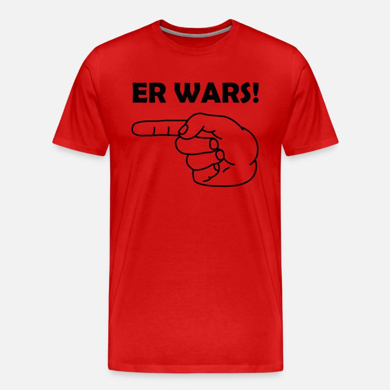 Zeigefinger Er Wars - Männer Premium Bio T-Shirt - Rot