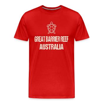 THE GREAT BARIER REEF - AUSTRALIA - Men's Premium Organic T-Shirt - red - Front - Damien (186cm)