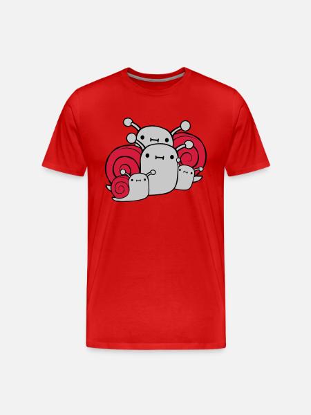 Parents Children Snails - Men's Premium Organic T-Shirt - red