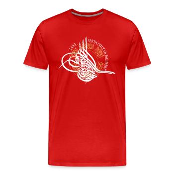 Fatih Sultan Mehmet - Men's Premium Organic T-Shirt - red - Front - Damien (186cm)