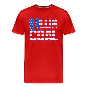 USA Carbon Roller Design for Diesel Drivers - Men's Premium Organic T-Shirt - red - Front - Damien (186cm)