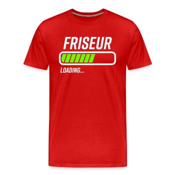Friseur Loading Ladebalken - Männer Premium Bio T-Shirt - Rot - Vorne - Damien (186cm)