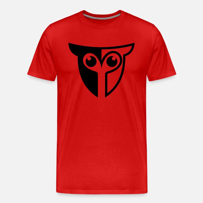 Owl eule - Männer Premium Bio T-Shirt - Rot