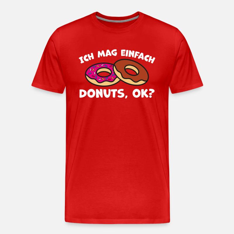 Donut Spruch Statement - Männer Premium Bio T-Shirt - Rot
