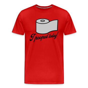 I pooped today Zitat - Männer Premium Bio T-Shirt - Rot - Vorne - Damien (186cm)
