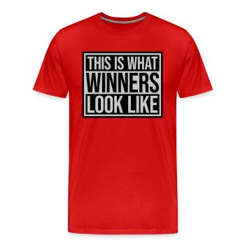 À quoi ressemblent les gagnants - T-shirt bio Premium Homme - rouge - Devant - Damien (186cm)