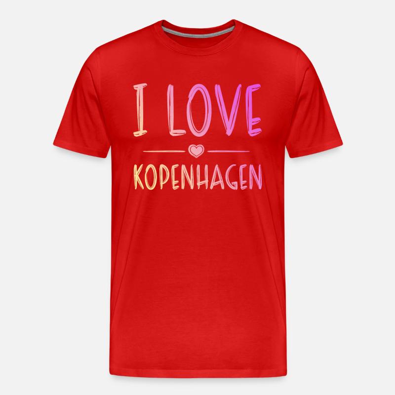 I Love Kopenhagen - Männer Premium Bio T-Shirt - Rot