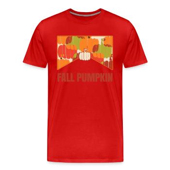 Fall Pumpkin - Men's Premium Organic T-Shirt - red - Front - Damien (186cm)