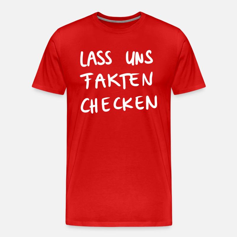 Fakten checken - Männer Premium Bio T-Shirt - Rot