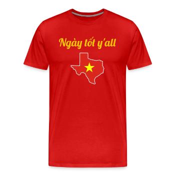 Vietnamesisch-texanisches Design für Einwanderer - Männer Premium Bio T-Shirt - Rot - Vorne - Damien (186cm)