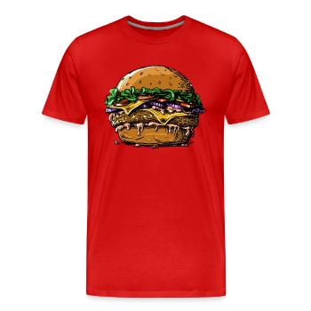 Burger - Männer Premium Bio T-Shirt - Rot - Vorne - Damien (186cm)