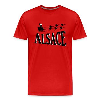 Alsace Christmas Storks - Men's Premium Organic T-Shirt - red - Front - Damien (186cm)