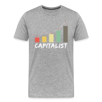 Capitalist - Kapitalist Geld Money Börse Exchange - Männer Premium Bio T-Shirt - Grau meliert - Vorne - Damien (186cm)