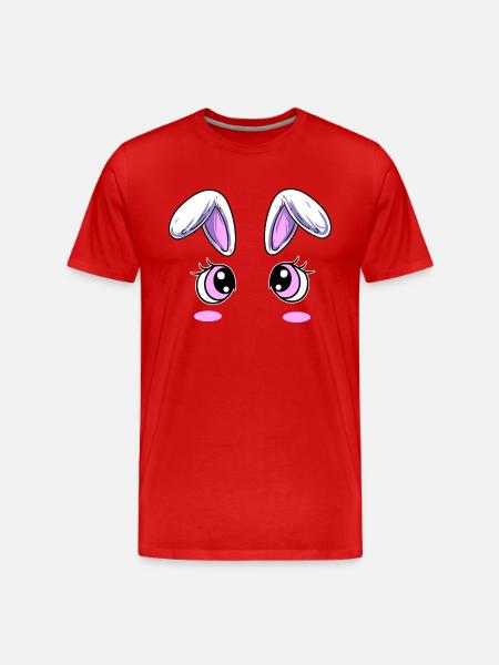 Cute Face Eyes Design - Men's Premium Organic T-Shirt - red