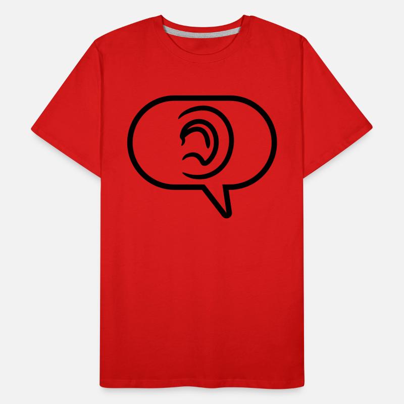 Ear Hear Symbol Speech Bubble Men's Premium Organic T-Shirt