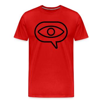 Vision visuelle Oeil Bulle de parole - T-shirt bio Premium Homme - rouge - Devant - Damien (186cm)