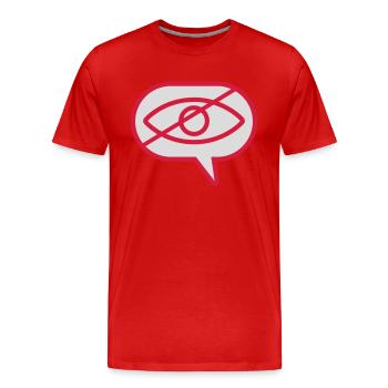 Ne pas voir l’œil visuel - T-shirt bio Premium Homme - rouge - Devant - Damien (186cm)