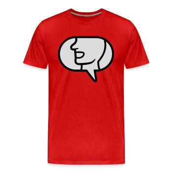 Icône Communiquer bulle de dialogue - T-shirt bio Premium Homme - rouge - Devant - Damien (186cm)