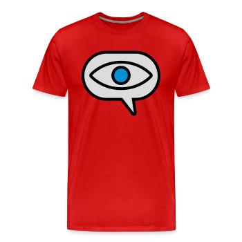 Auge Sehen Comic Sprechblase - Männer Premium Bio T-Shirt - Rot - Vorne - Damien (186cm)