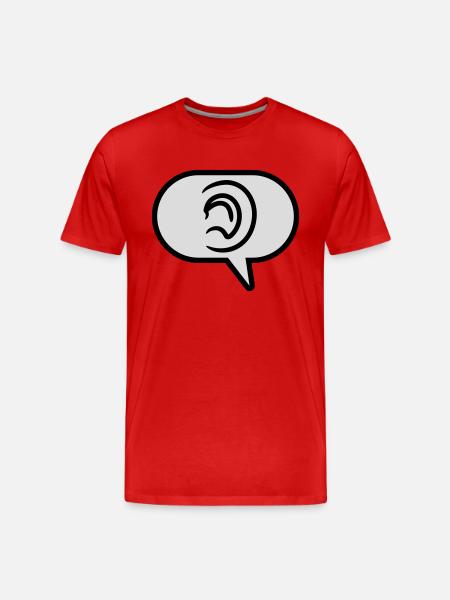 Hear Simple Symbol Speech Bubble - Men's Premium Organic T-Shirt - red
