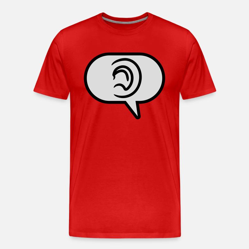 Hören einfaches Symbol Sprechblase - Männer Premium Bio T-Shirt - Rot