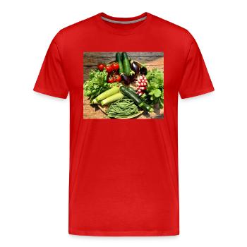 légumes - T-shirt bio Premium Homme - rouge - Devant - Damien (186cm)