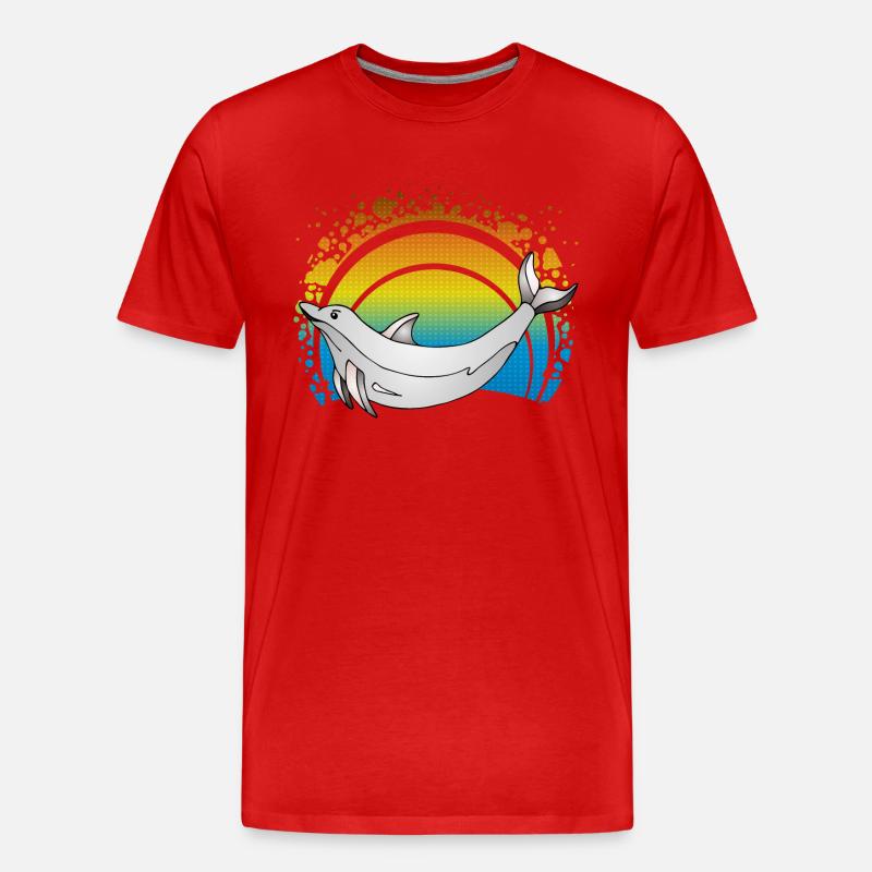 Delfin - Männer Premium Bio T-Shirt - Rot