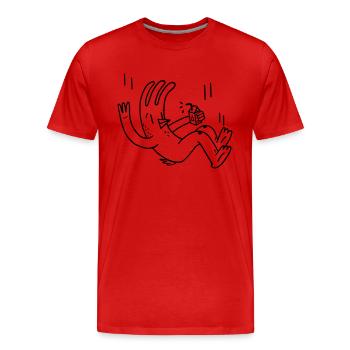 Chicken Fall - Men's Premium Organic T-Shirt - red - Front - Damien (186cm)