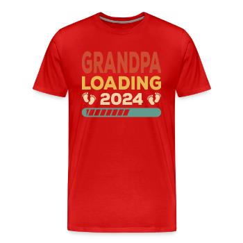 Granpa Loading 2024 Grandpa Grandpa Grandpa - Men's Premium Organic T-Shirt - red - Front - Damien (186cm)