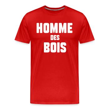 Homme des bois - T-shirt bio Premium Homme - rouge - Devant - Damien (186cm)