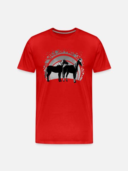 Pferde - Männer Premium Bio T-Shirt - Rot