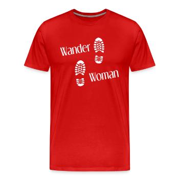 Wander Woman Herzschlag Wandern Berge Wanderwoman - Männer Premium Bio T-Shirt - Rot - Vorne - Damien (186cm)