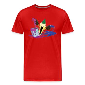 Brush Color Pen Painter Artist Gift - Men's Premium Organic T-Shirt - red - Front - Damien (186cm)