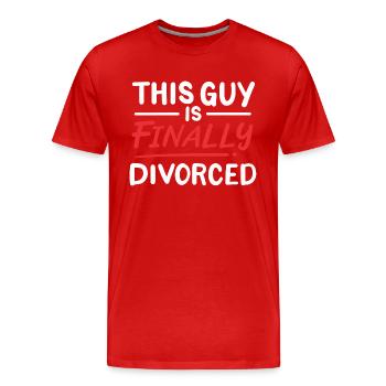 Geschieden - Männer Premium Bio T-Shirt - Rot - Vorne - Damien (186cm)