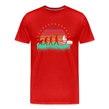 Bicycle Cargo Bike Cargo Bike - Men's Premium Organic T-Shirt - red - Front - Damien (186cm)